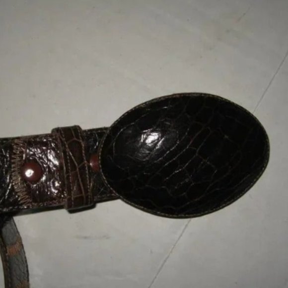 ❤️Amazing MONTANA MEXICO Exotic Patchwork Alligator Skin / Leather +Buckle 34 38 - Picture 6 of 10